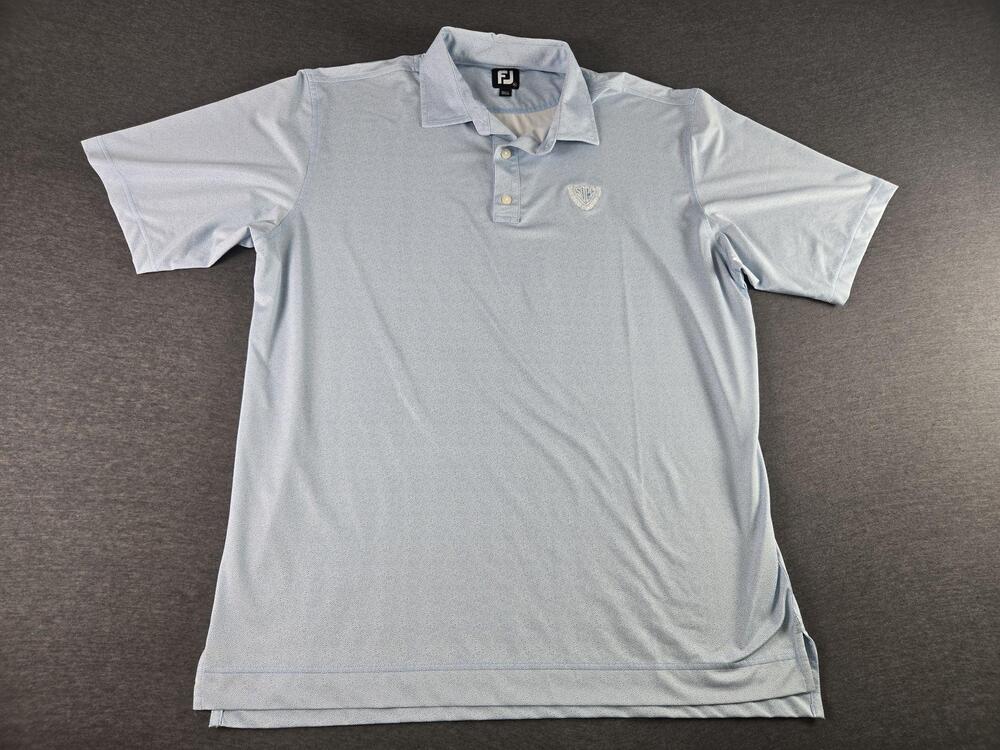 FootJoy Polo Shirt Mens XL Light Blue Micro Dot San Diego Country Club Golf